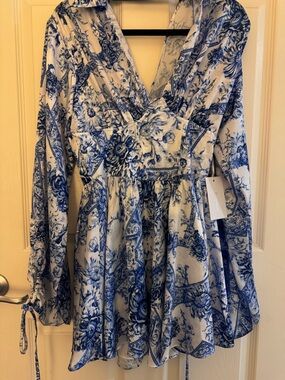 Rebecca Taylor Blue and White Floral dress